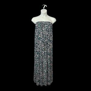 LASCANA For VENUS, Strapless Maxi Dress, Size 14, Navy, White, Green